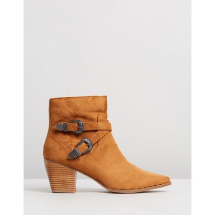 Lucienne Ankle Boots Tan Microsuede by Spurr