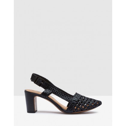 Mabel Leather Woven Shoes Black by Oxford