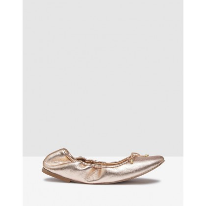 Maddy Metallic Ballet Shoes Rose Gold by Oxford