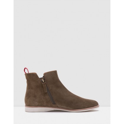 Madison Zip Boots Khaki Wash Suede by Rollie