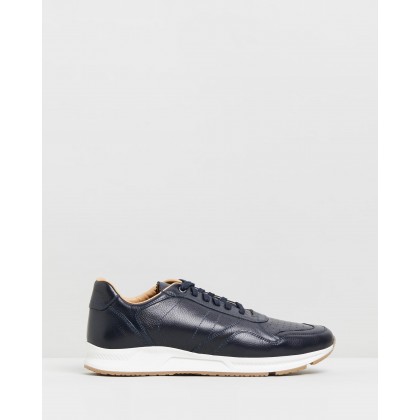Mahrez Leather Sneakers Navy by Double Oak Mills