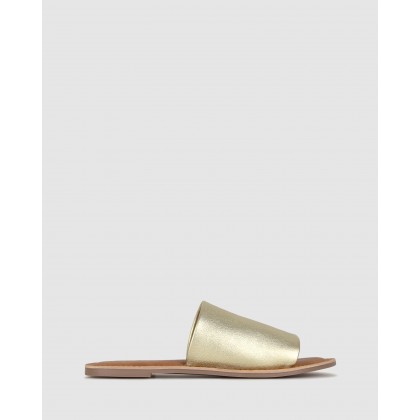Maui Slip On Leather Sandals Gold by Betts