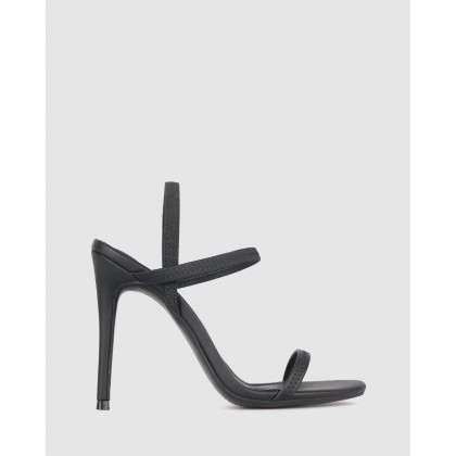 Neela Elastic Strappy Stiletto Sandals Black by Zu