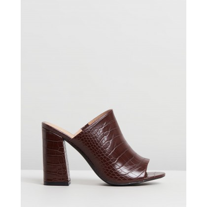 Nida Mules Chocolate Croc by Spurr