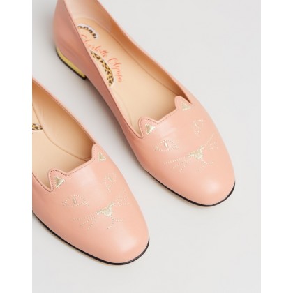 Nocturnal Kitty Flats Dusky Pink by Charlotte Olympia