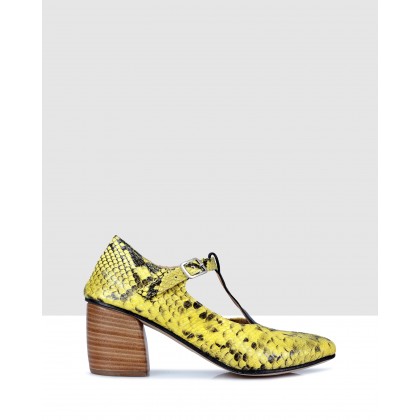 Olympia Courtshoes Yellow-Black by Sempre Di