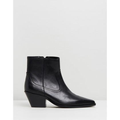 Overton Leather Ankle Boots Black Leather by Atmos&Here