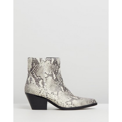Overton Leather Ankle Boots Snakeskin Leather by Atmos&Here