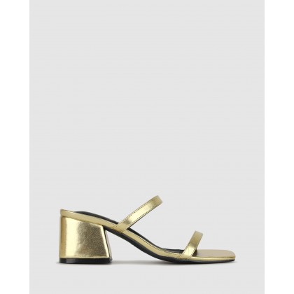 Pascal Block Heel Sandals Gold by Betts