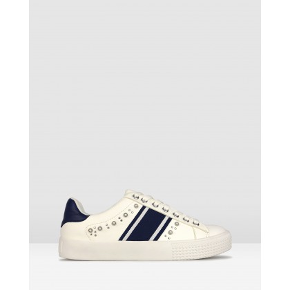 Picnic Embellished Sneakers White Navy by Betts