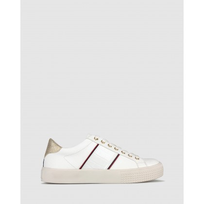Piper Lifestyle Sneakers White Croc/Gold by Betts