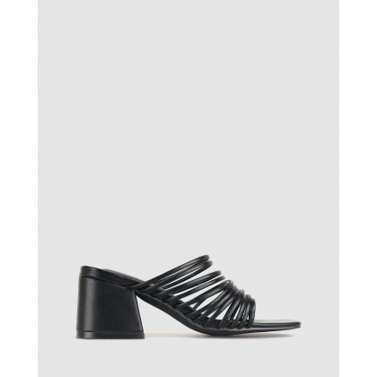 Polly Strappy Block Heel Sandals Black by Betts