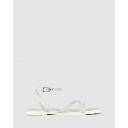 Pop Square Toe Strappy Sandals White by Betts