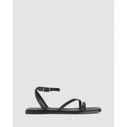Pop Square Toe Strappy Sandals Black by Betts