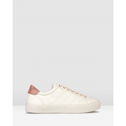 Pugsy Quilted Sneakers White Pink by Betts