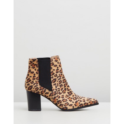 Riviera Ankle Boots Leopard Microsuede by Dazie