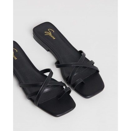Ronnie Sandals Black Smooth by Spurr