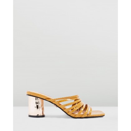 Rosebel Strappy Mules Mustard by Topshop