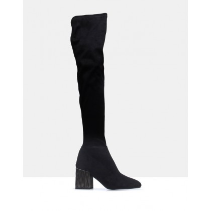 Salina Over the Knee Boots Black by Sempre Di
