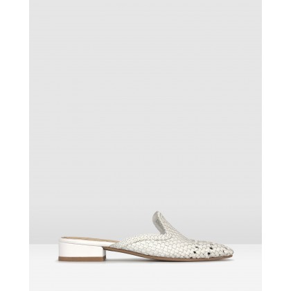 Savannah Woven Leather Loafers White by Betts