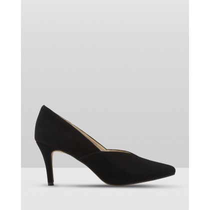 Scarlette Suede Court Shoes Black by Oxford