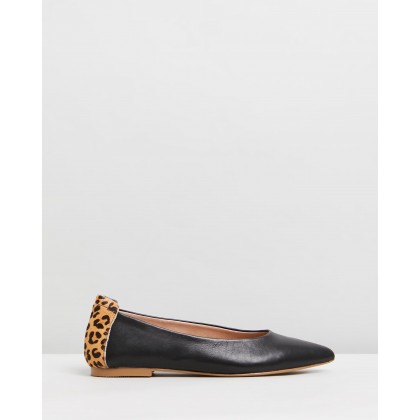Somerset Casual Flats Black Leather by Jo Mercer