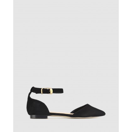 Tracy Pointed Flats Black Micro by Betts