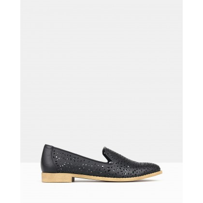 Valentine Perforated Slip-On Shoes Black by Betts