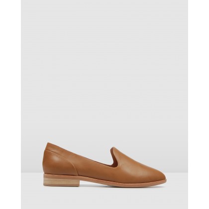 Vicky Casual Flats Tan Leather by Jo Mercer