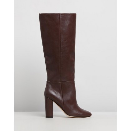 Yazmin Leather Boots Choc Leather by Atmos&Here