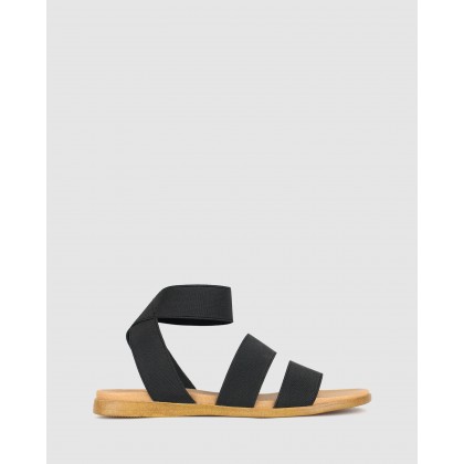 Zahli Elastic Strappy Sandals Black by Betts