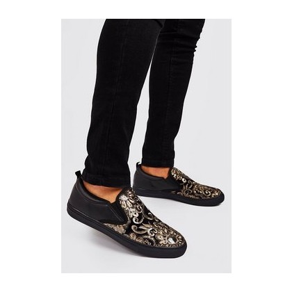 Baroque Embellished Ship On Trainers in Black