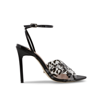Meeka Leopard Vynalite/Black Patent Heels by Tony Bianco Shoes