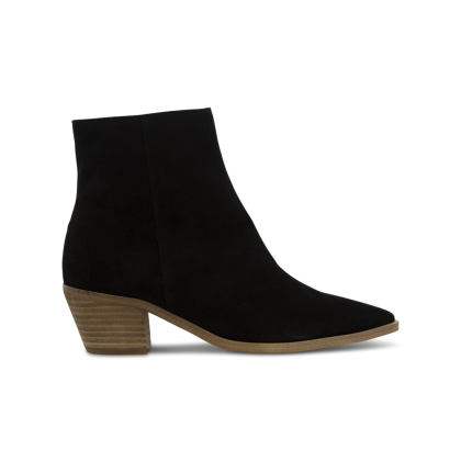 Teja Black Kid Suede Ankle Boots by Tony Bianco Shoes
