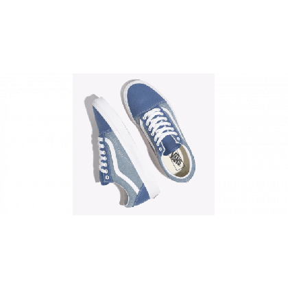 (Chambray) Canvas True Navy/True White - Old Skool Chambray Navy White Sale Shoes by Vans
