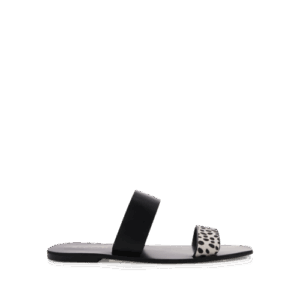 Tate - White Cheetah Pony-Black by Billini Shoes