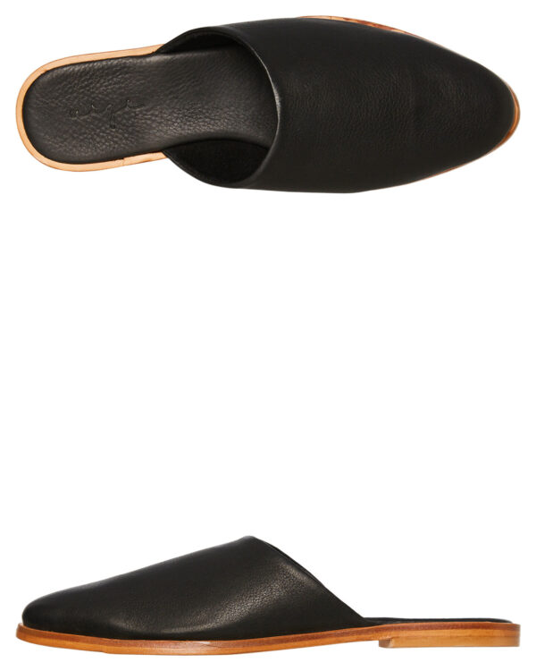 Womens Loui Slide Black Leather