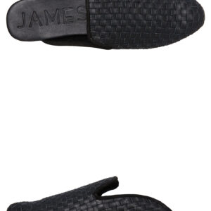 Womens Steet Woven Slipper Black Leather Woven