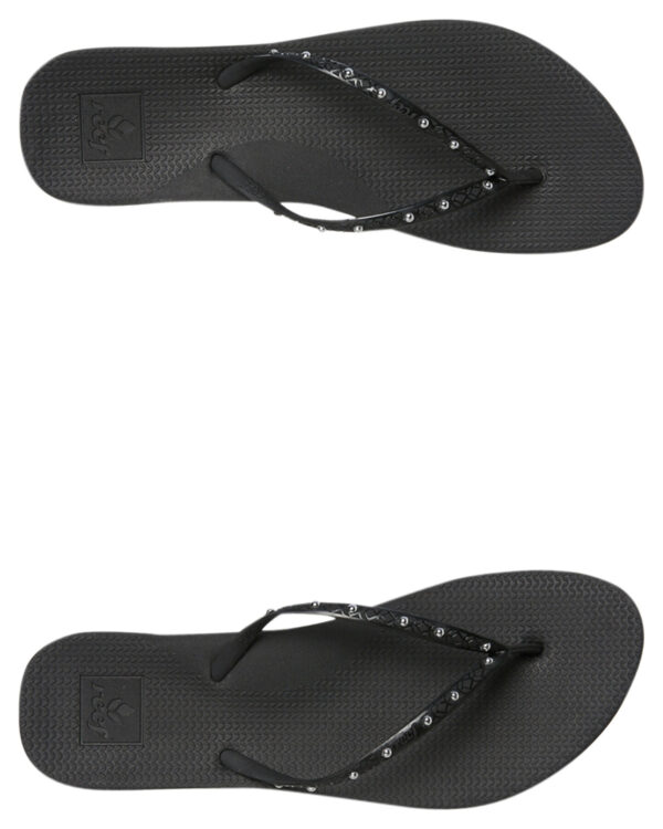 Womens Escape Lux Stud Thong Black Pewter